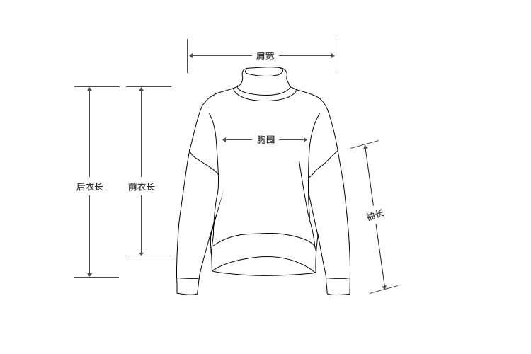 哥弟女装 高领长袖羊绒衫宽松款针织衫a300363